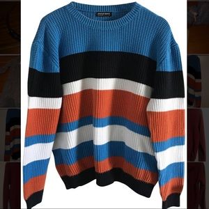 Striped Unisex Fisherman Multi Color Sweater | AA